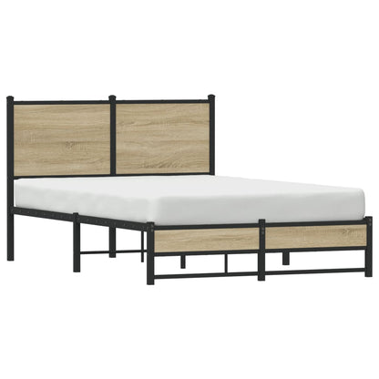 Metallbett ohne Matratze Sonoma-Eiche 120x190 cm