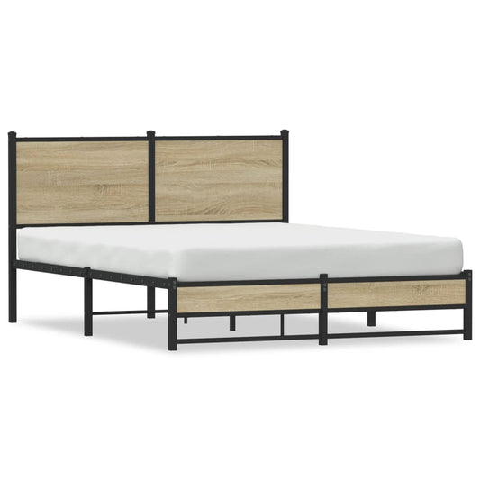 Metallbett ohne Matratze Sonoma-Eiche 150x200 cm