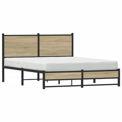 Metallbett ohne Matratze Sonoma-Eiche 150x200 cm
