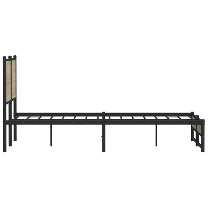 Metallbett ohne Matratze Sonoma-Eiche 150x200 cm