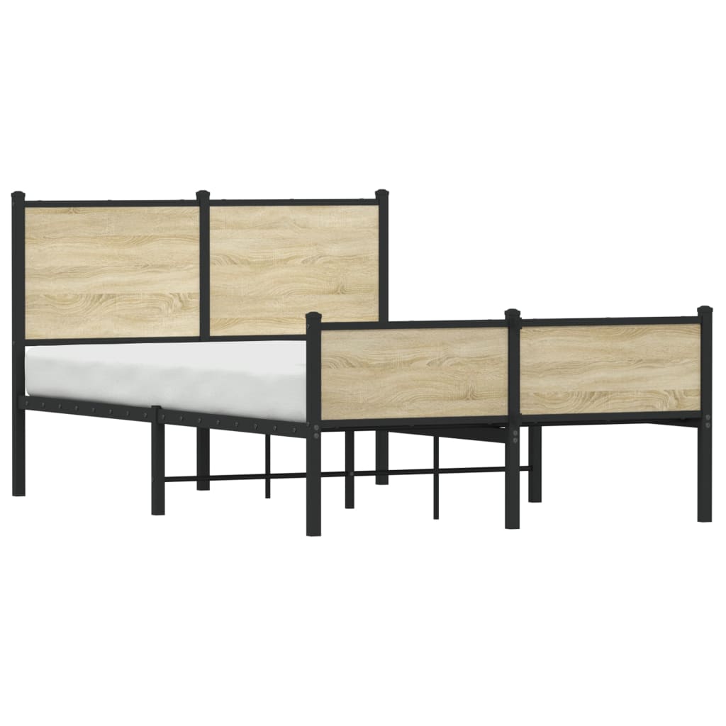 Metallbett ohne Matratze Sonoma-Eiche 120x200 cm