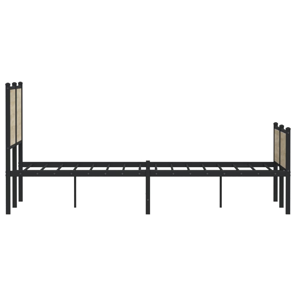 Metallbett ohne Matratze Sonoma-Eiche 140x190 cm