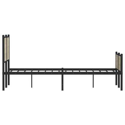 Metallbett ohne Matratze Sonoma-Eiche 140x190 cm