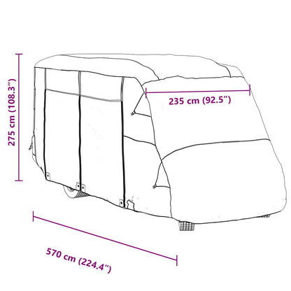 Schutzhülle für Wohnmobil Grau 570x235x275 cm Vliesstoff