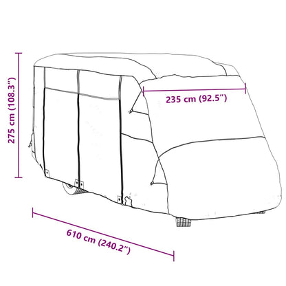 Schutzhülle für Wohnmobil Grau 610x235x275 cm Vliesstoff