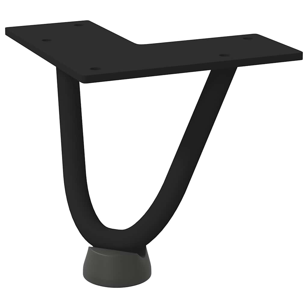 Haarnadelbeine für Couchtisch 4 Stk. Schwarz 10 cm Massivstahl
