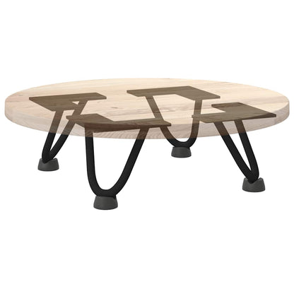 Haarnadelbeine für Couchtisch 4 Stk. Schwarz 10 cm Massivstahl