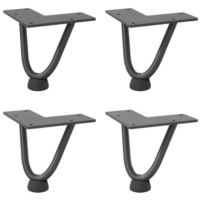 Haarnadelbeine für Couchtisch 4 Stk. Anthrazit 10 cm Massivstahl