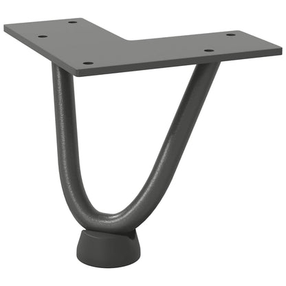 Haarnadelbeine für Couchtisch 4 Stk. Anthrazit 10 cm Massivstahl