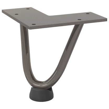 Haarnadelbeine für Couchtisch 4 Stk. Naturstahl 10 cm Massivstahl