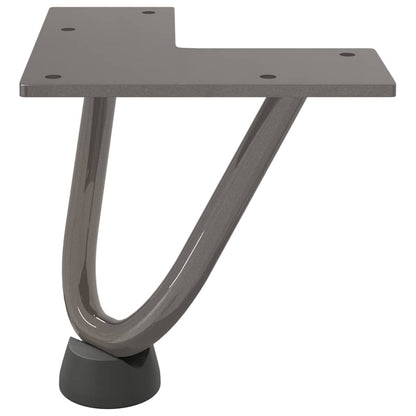 Haarnadelbeine für Couchtisch 4 Stk. Naturstahl 10 cm Massivstahl
