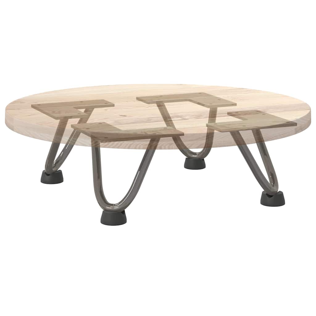 Haarnadelbeine für Couchtisch 4 Stk. Naturstahl 10 cm Massivstahl
