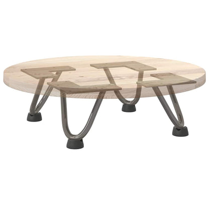 Haarnadelbeine für Couchtisch 4 Stk. Naturstahl 10 cm Massivstahl