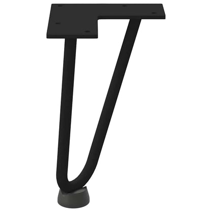 Haarnadelbeine für Couchtisch 4 Stk. Schwarz 20 cm Massivstahl