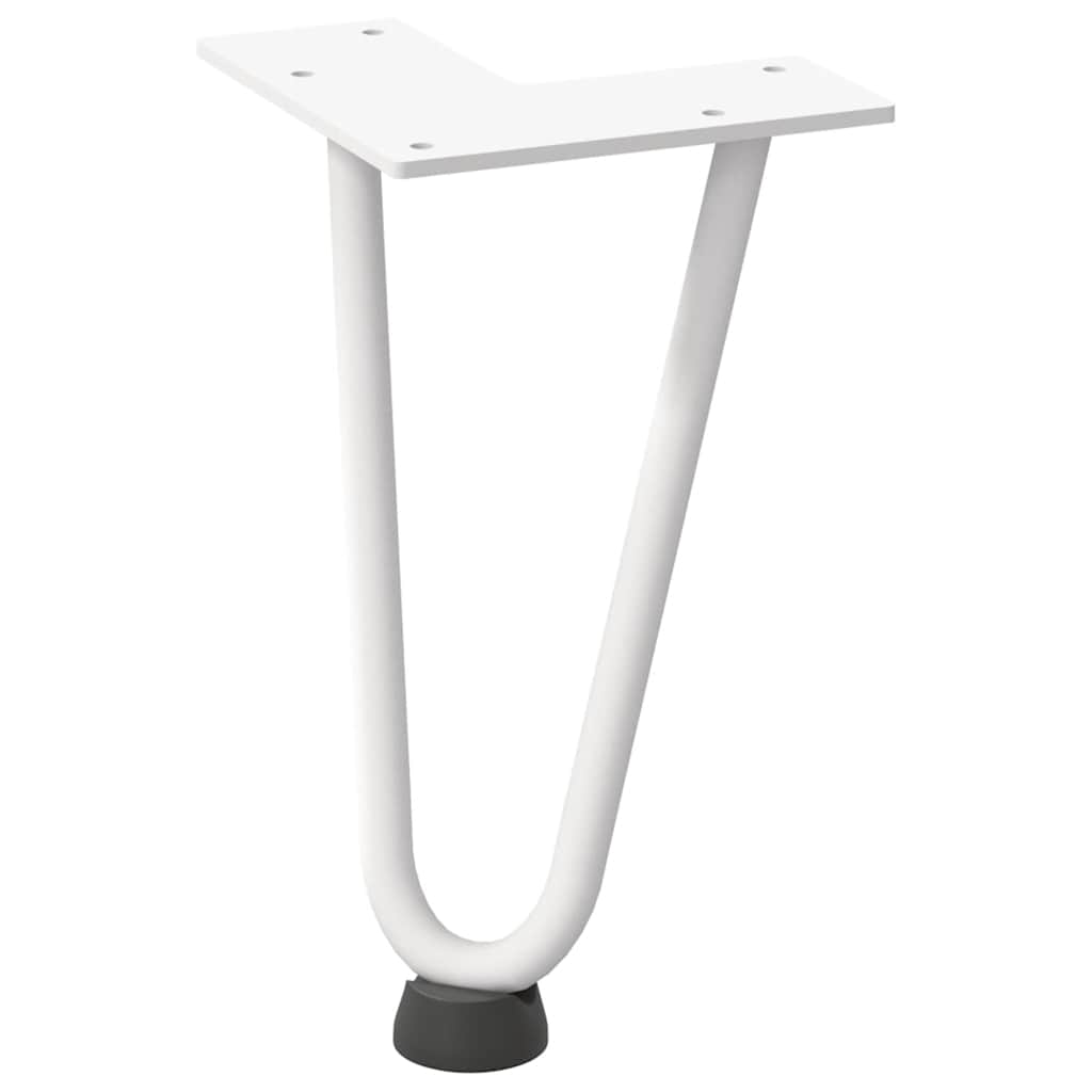 Haarnadelbeine für Couchtisch 4 Stk. Weiß 20 cm Massivstahl
