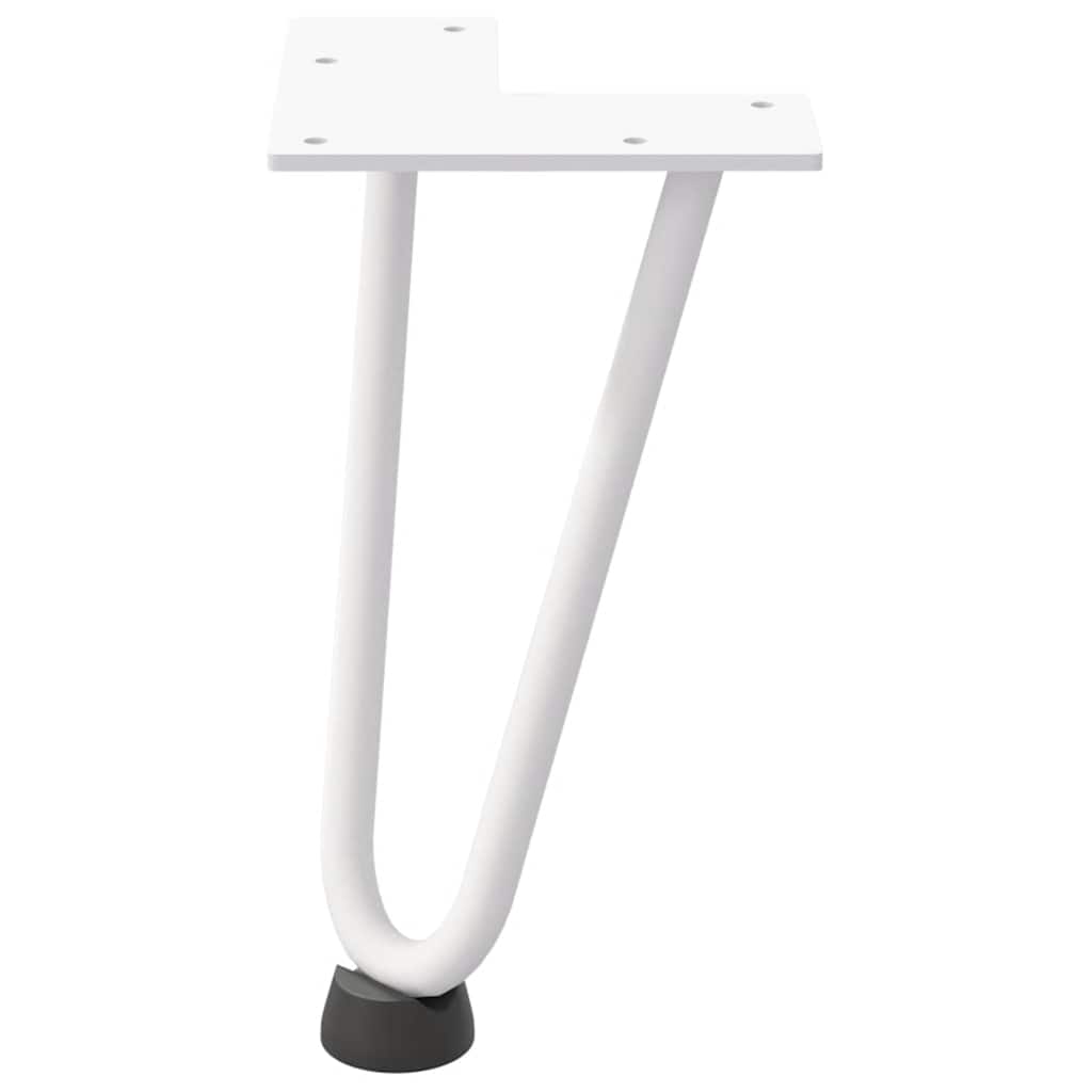 Haarnadelbeine für Couchtisch 4 Stk. Weiß 20 cm Massivstahl