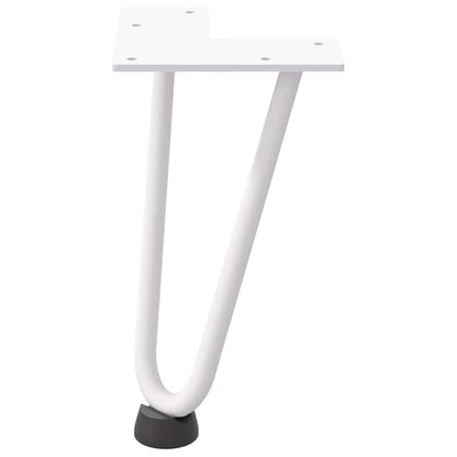 Haarnadelbeine für Couchtisch 4 Stk. Weiß 20 cm Massivstahl