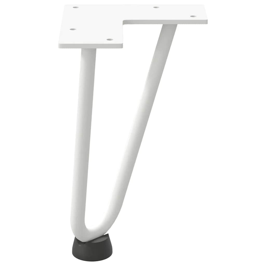 Haarnadelbeine für Couchtisch 4 Stk. Weiß 20 cm Massivstahl