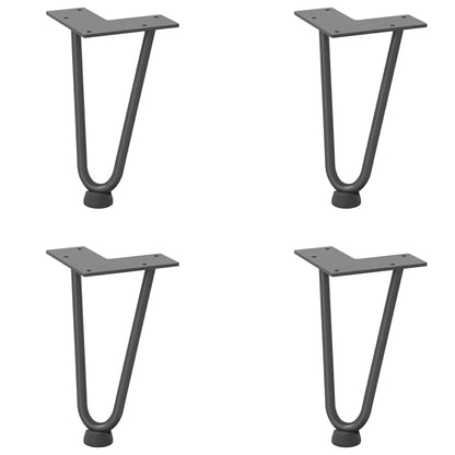 Haarnadelbeine für Couchtisch 4 Stk. Anthrazit 20 cm Massivstahl