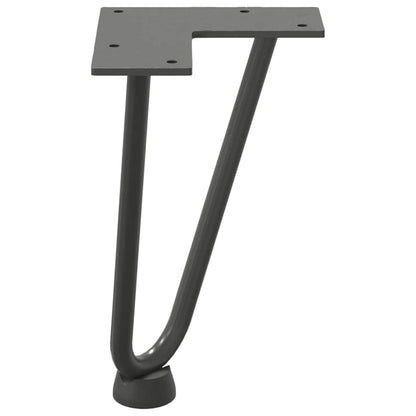 Haarnadelbeine für Couchtisch 4 Stk. Anthrazit 20 cm Massivstahl