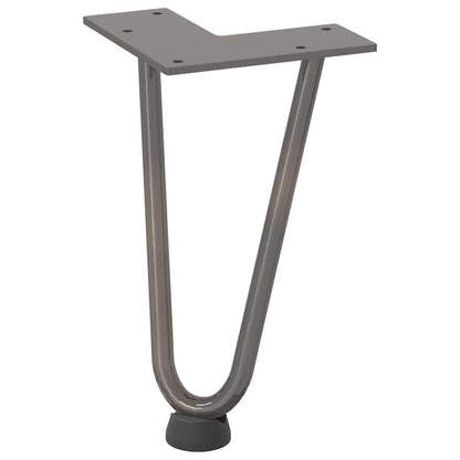 Haarnadelbeine für Couchtisch 4 Stk. Naturstahl 20 cm Massivstahl