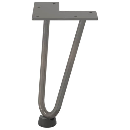 Haarnadelbeine für Couchtisch 4 Stk. Naturstahl 20 cm Massivstahl