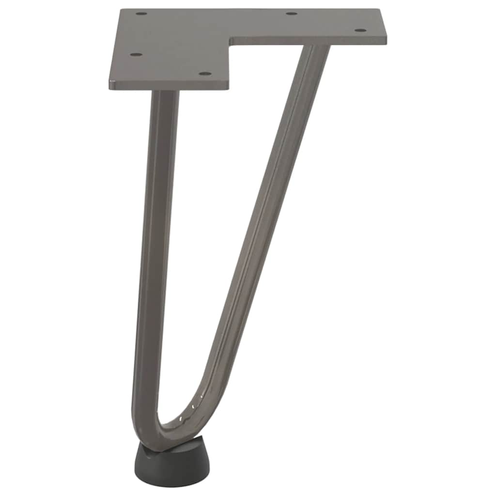 Haarnadelbeine für Couchtisch 4 Stk. Naturstahl 20 cm Massivstahl
