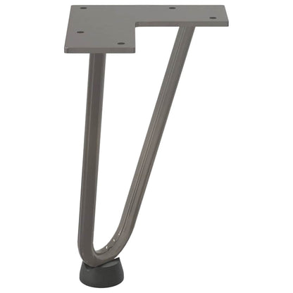 Haarnadelbeine für Couchtisch 4 Stk. Naturstahl 20 cm Massivstahl