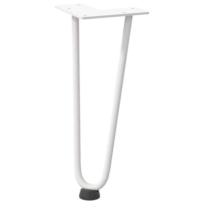 Haarnadelbeine für Couchtisch 4 Stk. Weiß 30 cm Massivstahl