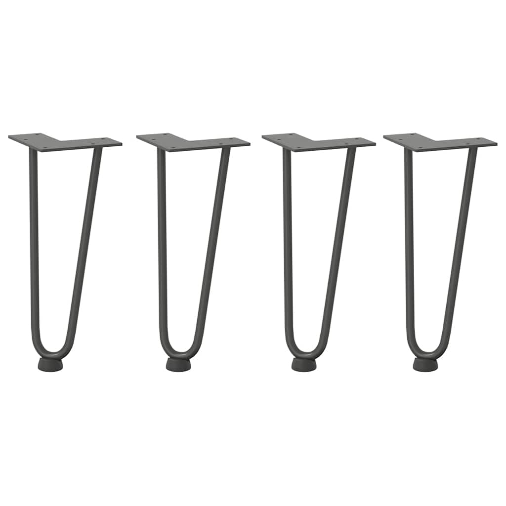 Haarnadelbeine für Couchtisch 4 Stk. Anthrazit 30 cm Massivstahl