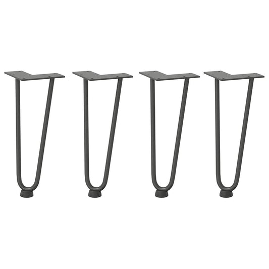 Haarnadelbeine für Couchtisch 4 Stk. Anthrazit 30 cm Massivstahl