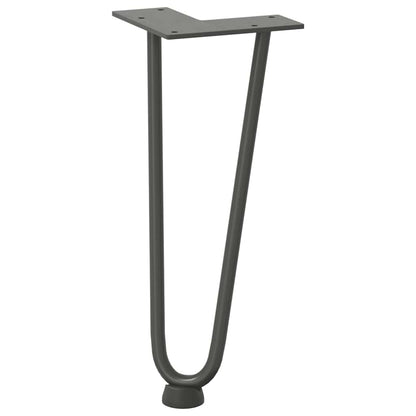 Haarnadelbeine für Couchtisch 4 Stk. Anthrazit 30 cm Massivstahl