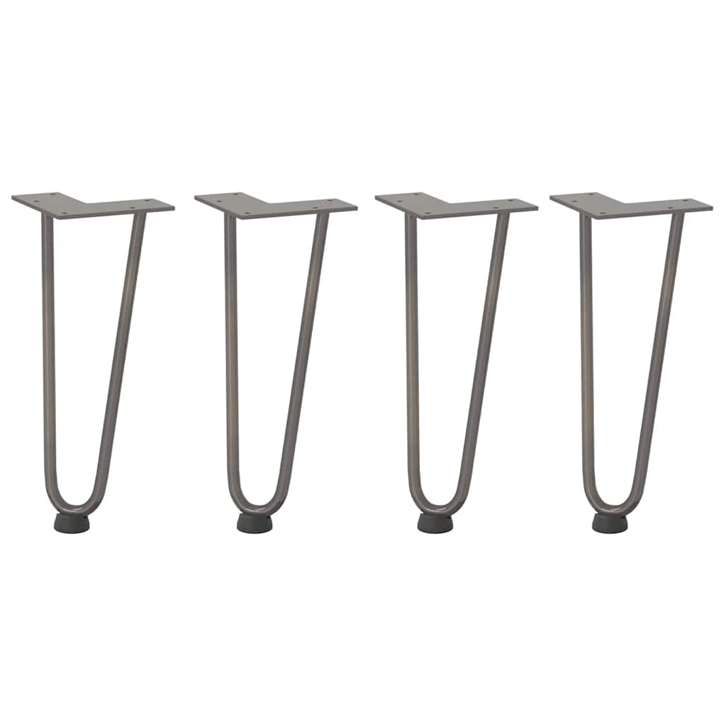Haarnadelbeine für Couchtisch 4 Stk. Naturstahl 30 cm Massivstahl