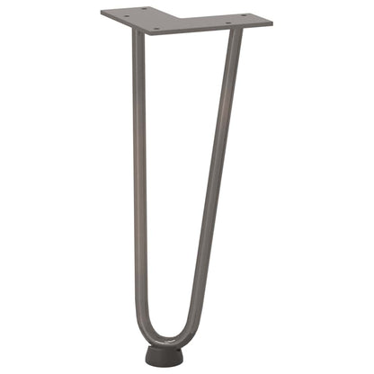 Haarnadelbeine für Couchtisch 4 Stk. Naturstahl 30 cm Massivstahl