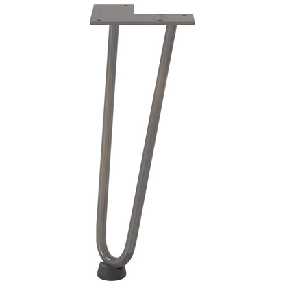 Haarnadelbeine für Couchtisch 4 Stk. Naturstahl 30 cm Massivstahl