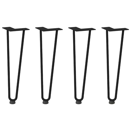Haarnadelbeine für Couchtisch 4 Stk. Schwarz 42 cm Massivstahl