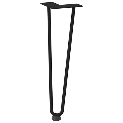 Haarnadelbeine für Couchtisch 4 Stk. Schwarz 42 cm Massivstahl