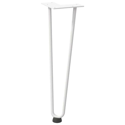Haarnadelbeine für Couchtisch 4 Stk. Weiß 42 cm Massivstahl
