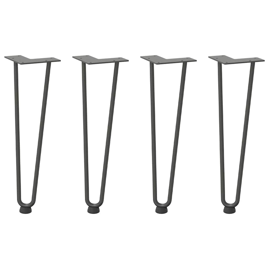 Haarnadelbeine für Couchtisch 4 Stk. Anthrazit 42 cm Massivstahl