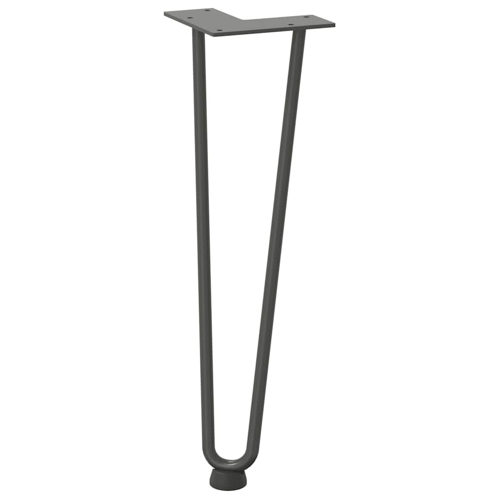 Haarnadelbeine für Couchtisch 4 Stk. Anthrazit 42 cm Massivstahl