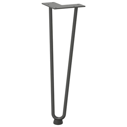 Haarnadelbeine für Couchtisch 4 Stk. Anthrazit 42 cm Massivstahl
