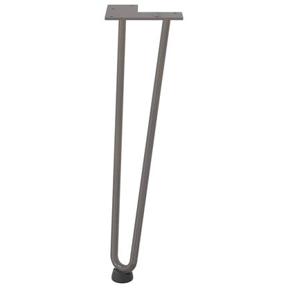 Haarnadelbeine für Couchtisch 4 Stk. Naturstahl 42 cm Massivstahl