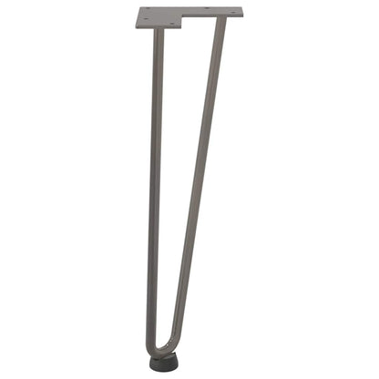 Haarnadelbeine für Couchtisch 4 Stk. Naturstahl 42 cm Massivstahl