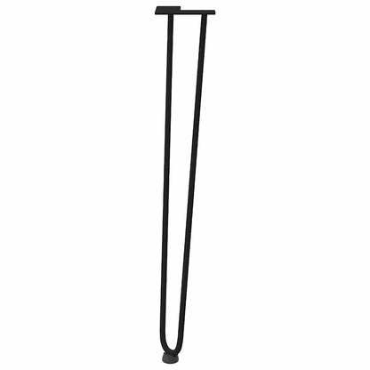 Haarnadelbeine für Konsolentische 4 Stk. Schwarz 72 cm Massivstahl