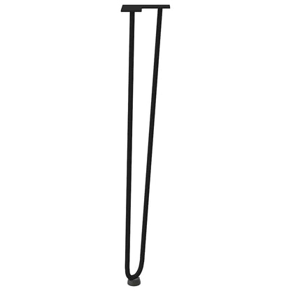 Haarnadelbeine für Konsolentische 4 Stk. Schwarz 72 cm Massivstahl