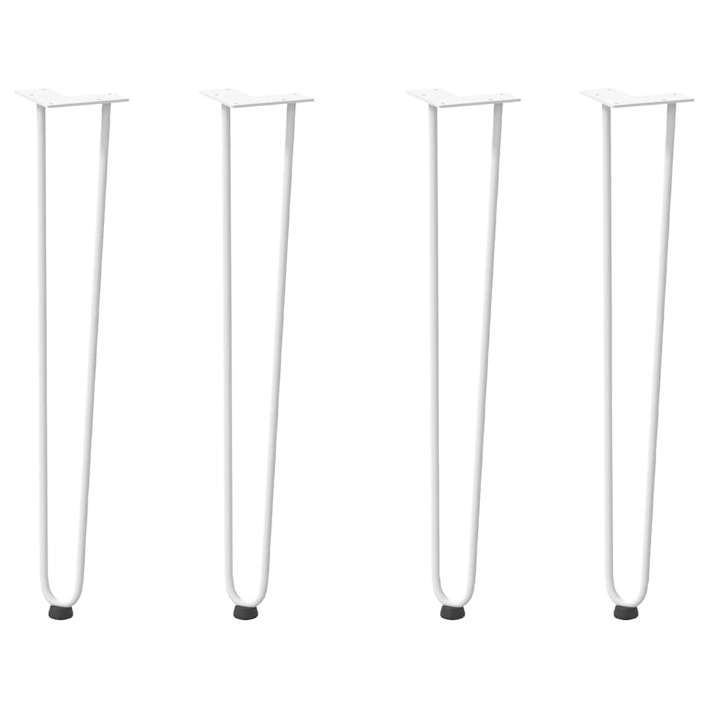 Haarnadelbeine für Konsolentische 4 Stk. Weiß 72 cm Massivstahl