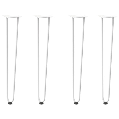 Haarnadelbeine für Konsolentische 4 Stk. Weiß 72 cm Massivstahl