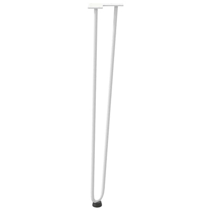 Haarnadelbeine für Konsolentische 4 Stk. Weiß 72 cm Massivstahl