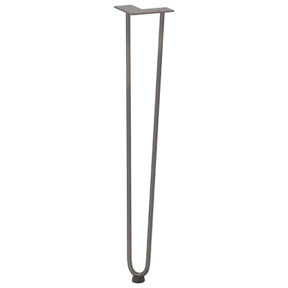 Haarnadelbeine für Konsolentische 4 Stk. Naturstahl 72 cm Massivstahl