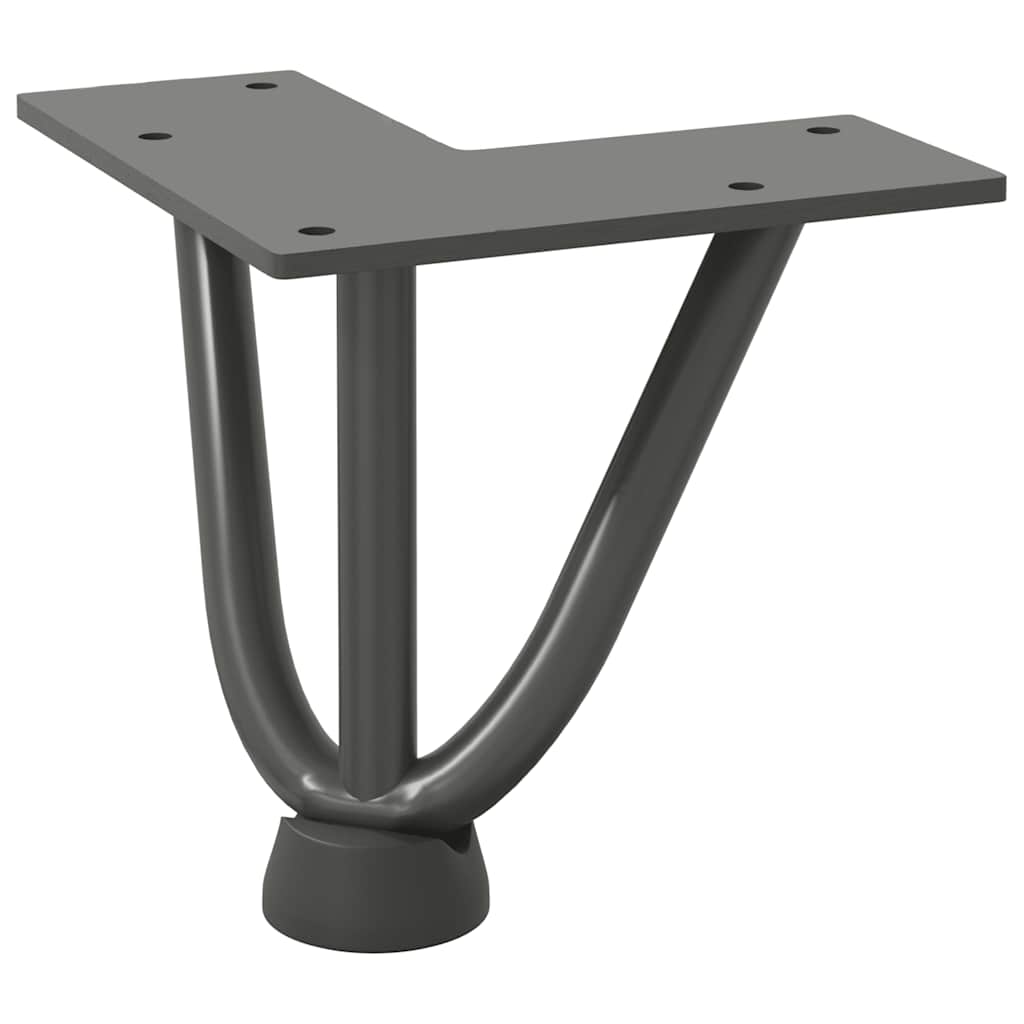 Haarnadelbeine für Couchtisch 4 Stk. Anthrazit 10 cm Massivstahl